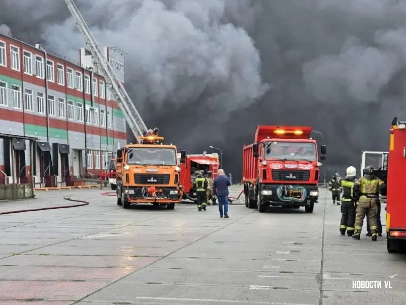 Во Владивостоке загорелся склад DNS на Днепровской